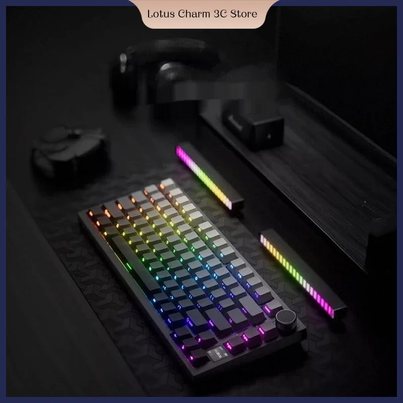 Ajazz Ak820 MAX Mechanical Keyboard Three Mode Bluetooth 2.4G Wireless Mute RGB PBT Hot Swap Game Mechanical Customized Keyboard