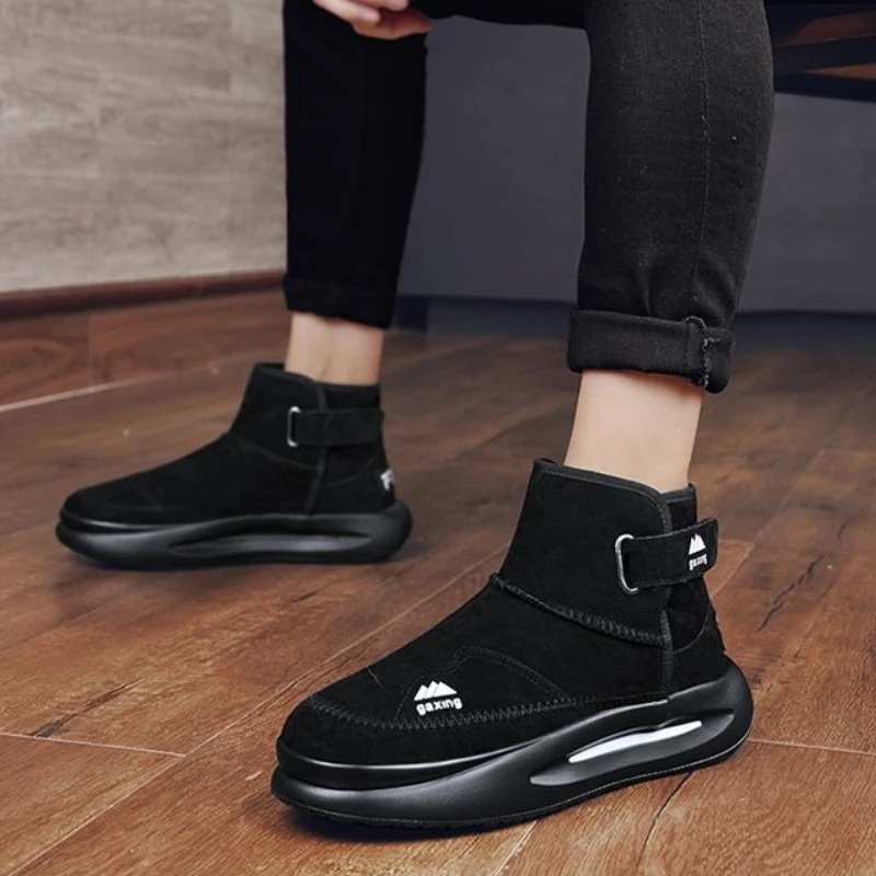 

Men's Outdoor Cold Resistant Snow Boots Comfortable Warm Footwear Fashion High Top Fleece Lined Winter Warmth Cotton Shoes