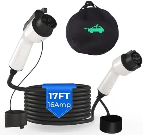 

17ft J1772 EV Charger Extension Cable 16A, IP67 Waterproof for Level 1/2 Charging, Fits 110V-240V EVs & PHEVs