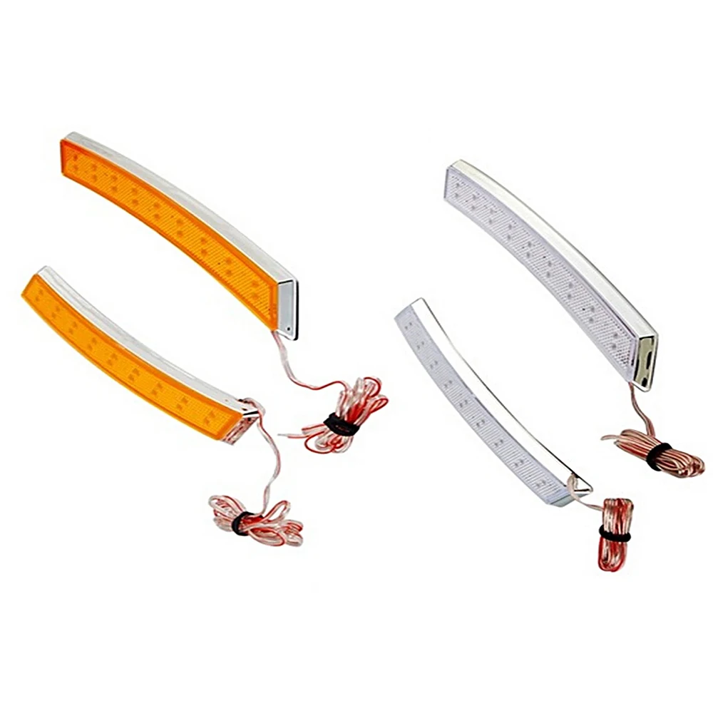2pcs 18 LED Car Wheel Eyebrow Side Marker White/Amber Light 12V Universal