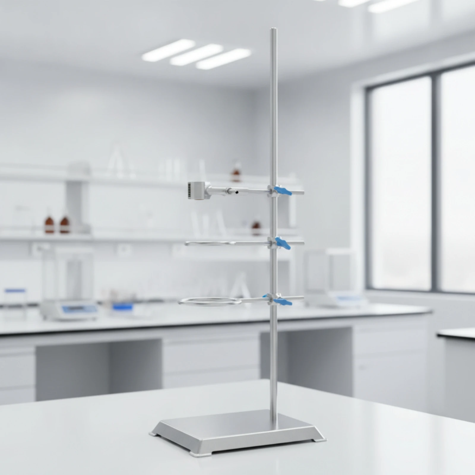 Laboratory Support Stand Adjustable Laboratory Stand with Clamp Detachable Heavy Duty for Chemists, Classroom