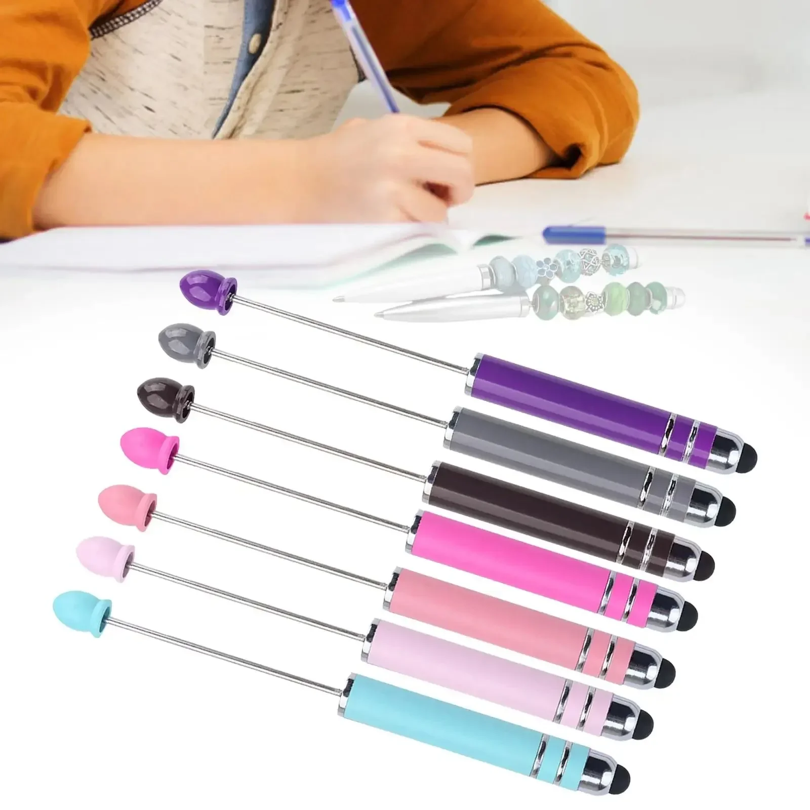 14pcs DIY 1.0mm Black Ink Art Drawing Beaded Ballpoint Pen for Journaling  Beadable Pens Gift Office Exam Spare Drawing Creative