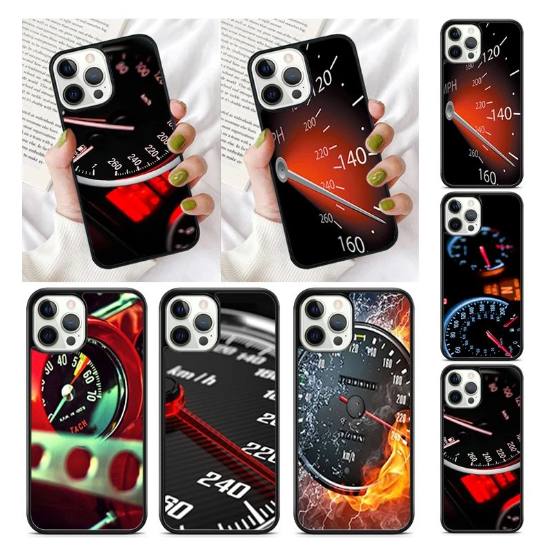 Car Speedometer Racing Phone Case Cover for iPhone 16 15 SE2020 13 14 11 12 Mini Pro Max 6 7 8 Plus  coque fundas Shell