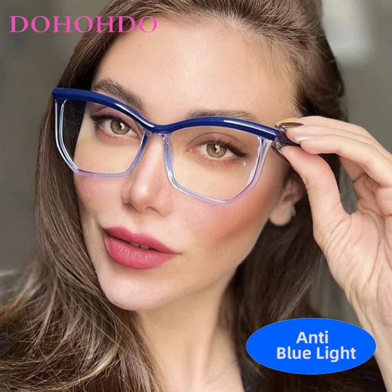 

Fashion Retro Big Frame Cat Eye Anti-blue Light Glasses For Men Women Luxury Designer Reading Fashion Classic Eyeglasses Lentes