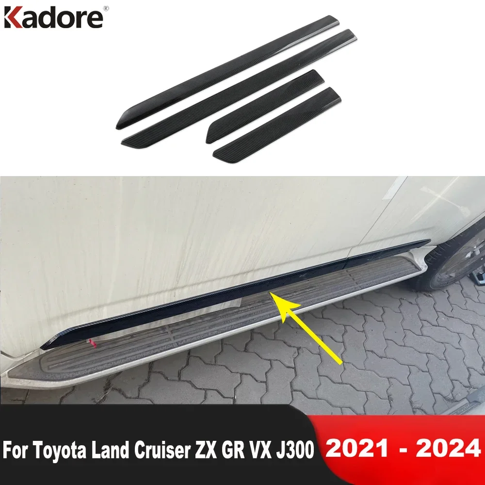 For Toyota Land Cruiser ZX GR VX J300 2021 2022 2023 2024 Carbon Car Side Door Body Trim Door Line Streamer Strip Accessories