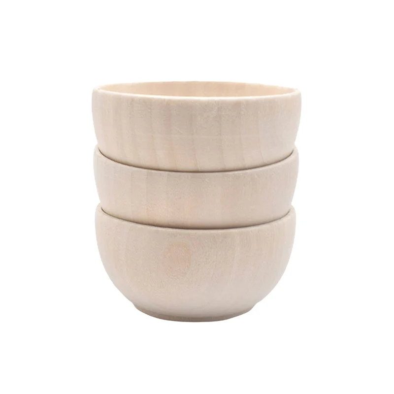 Ciotola piccola in legno massello ornamenti per la decorazione della casa in legno bambini creativi che dipingono giocattoli per la casa Mini stoviglie portatili