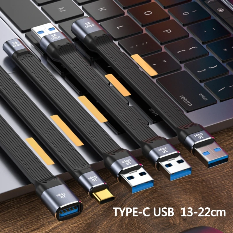 Short USB C to USB C Cable High Speed 10/20Gbps 100W Data Transfer PD Fast Charging Cord Line 13cm/22cm for 3 E-Marker Chip