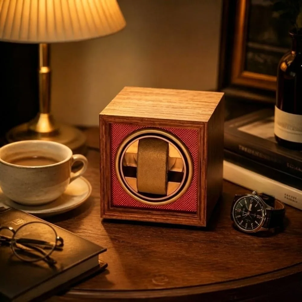 USB Power Automatic Watch Winder Mute Motor Wooden Case Rotating Watch Box Fully Automatic Single Position