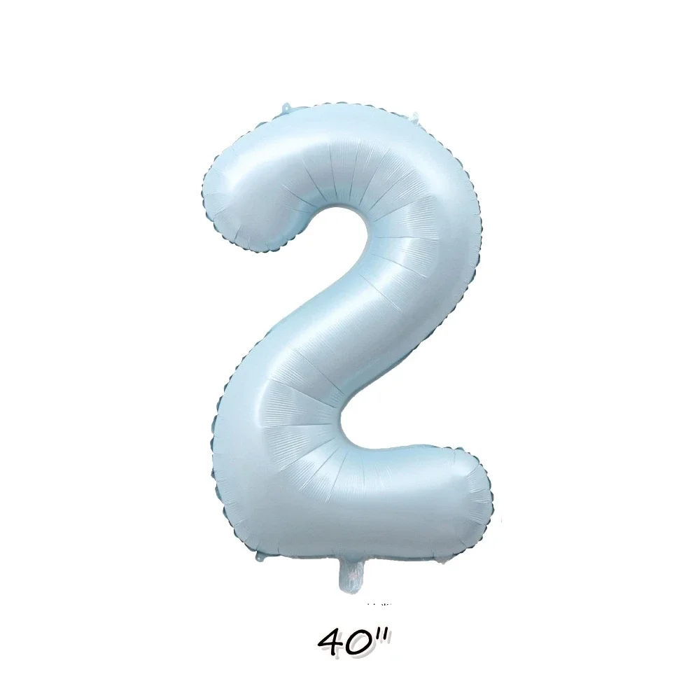 22 teile/satz Baby Blau Serie Latex Ballon Vintage Blau Folie Anzahl Ballon Für jungen Geburtstag Party Jahrestag Dekoration Versorgung – Detail 1