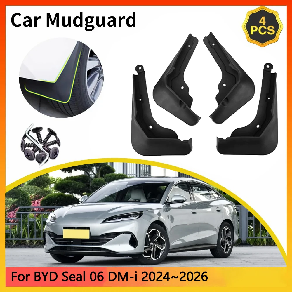 For BYD Seal 06 DM-i 2024~2026 2025 4-door sedan Car Mudguards Mudflap Mudguard Splash Guards Mud Flaps Fender accessories Auto