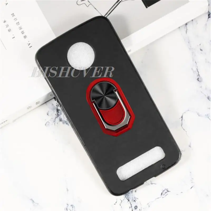 For Motorola Moto Z2 Play XT1710-01 XT1710-07 XT1710-09 Back Ring Holder Bracket Phone Case Smartphone TPU Soft Silicone Cover