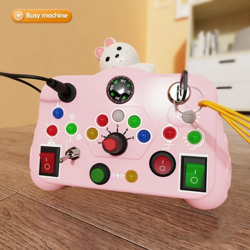 Montessori Busy Board Sensory Educational Buttons Switches Sensory Board Switch Preschool Education with LED Light