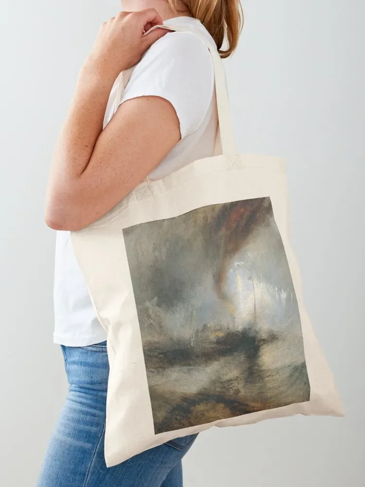 J. M. W. Turner - Snow Storm: Steam-Boat off a Harbour's Mouth (1842) Tote Bag tote custom canvas