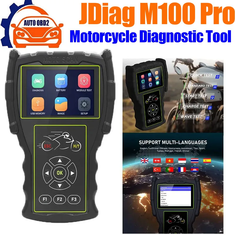 

JDiag M100 Pro Moto Scan Code Reader OBD OBD2 Scanner Motorcycle Diagnostic Tool For KTM Honda Yamaha Kawasaki Suzuki BMW D87/88