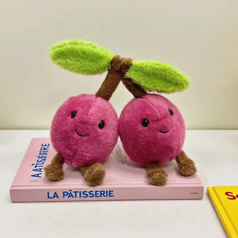 19*22 cm Pluche Kers Speelgoed Kawaii Rood Fruit Gevulde Pluche Cartoon Speelgoed voor Jongens Meisjes Kerst Verjaardagscadeautjes