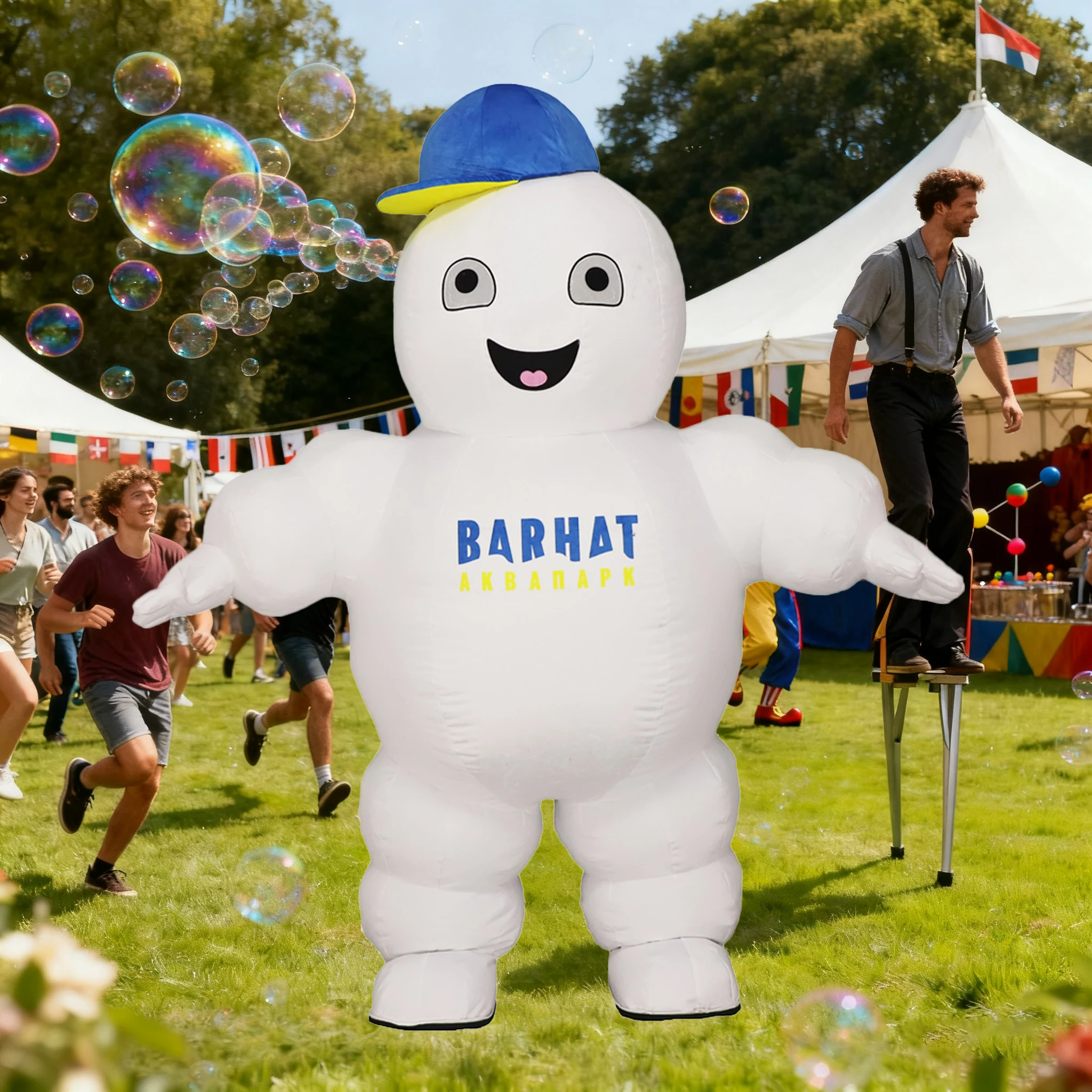 Tire Boy Inflatable Costume Parade Adult Character Cosplay Birthday Halloween Party Event Mascot Set