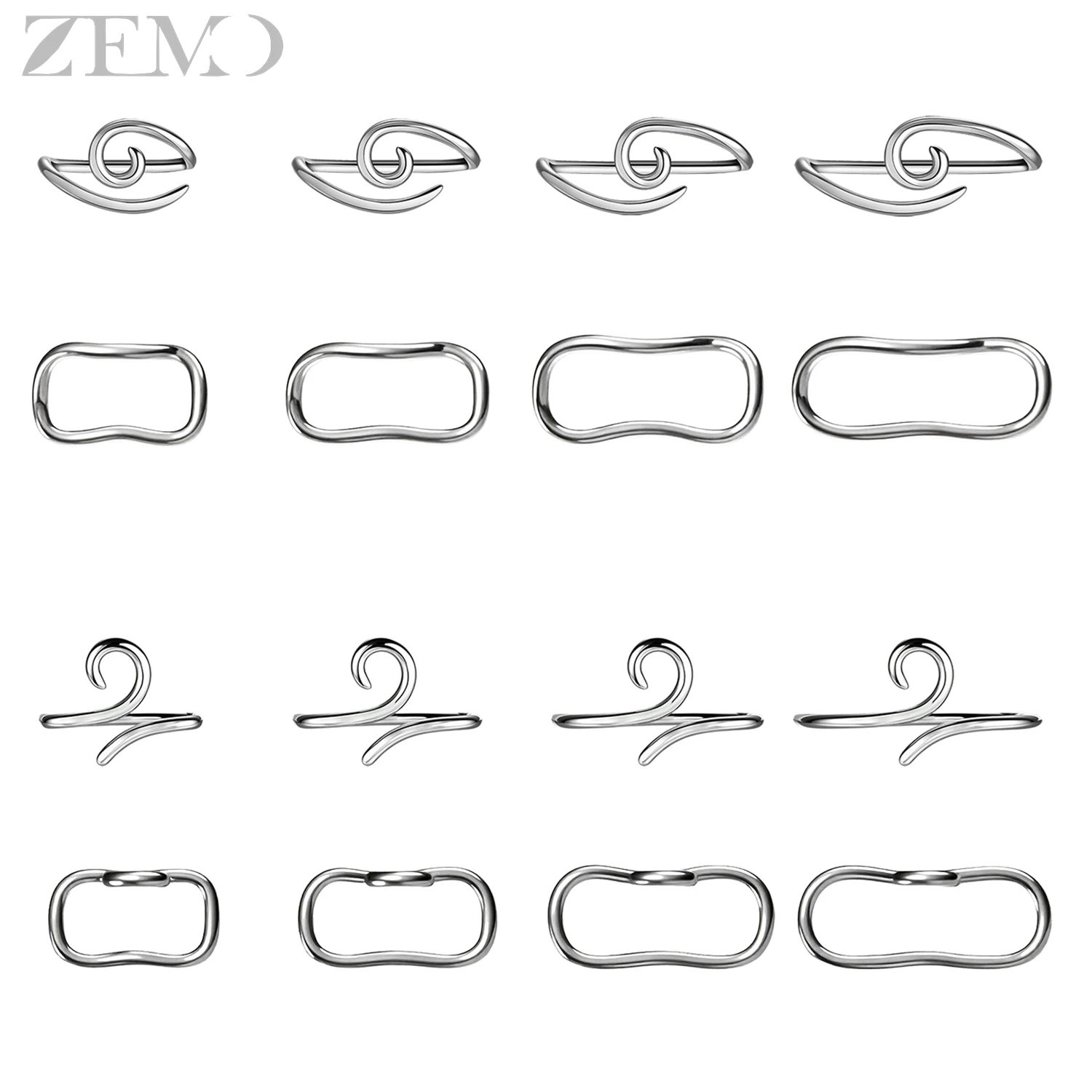ZEMO 1 PC 16G 925 Sterling Silver Eyebrow Rings Women Men Nose Ring Flexible Ear Tragus Conch Eyebrow Piercings Jewelry 10-16MM