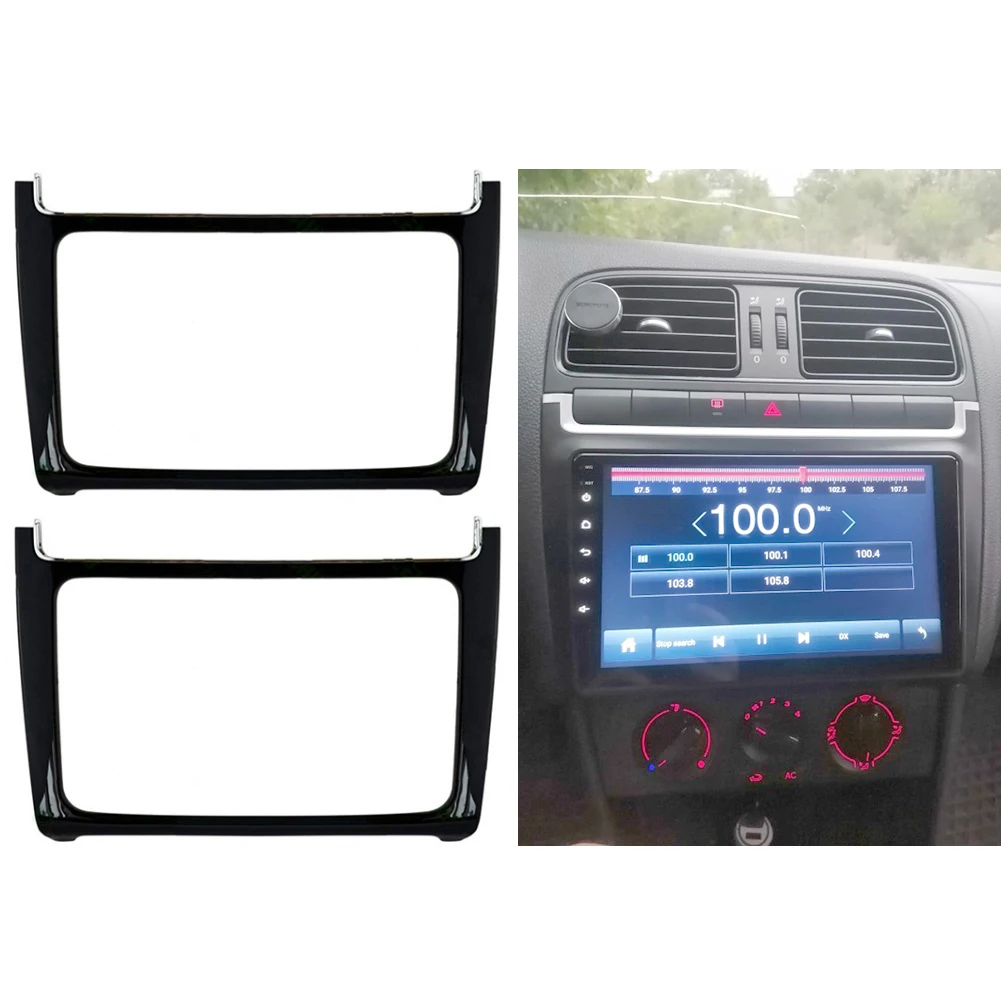 2 DIN Piano Black Car Refitting DVD Frame,DVD Panel,Dash Kit,Fascia,Radio Frame,Audio Frame Fit for VW POLO