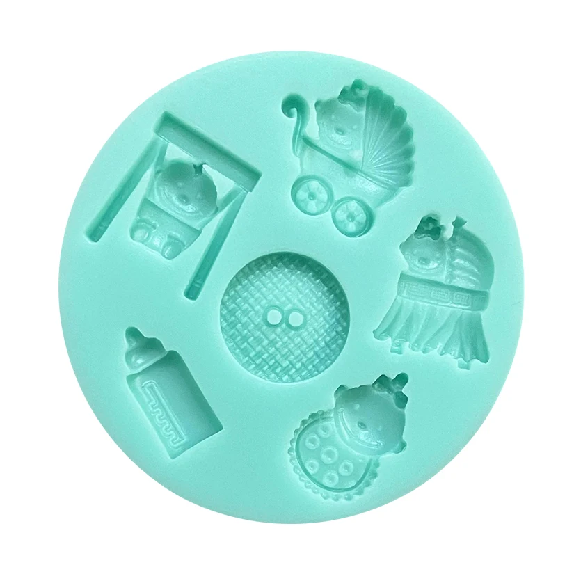 Baby Feeding Bottle Swing Silicone Sugarcraft Mold Resin Tools Cupcake Baking Mould Fondant Cake Decorating Tools