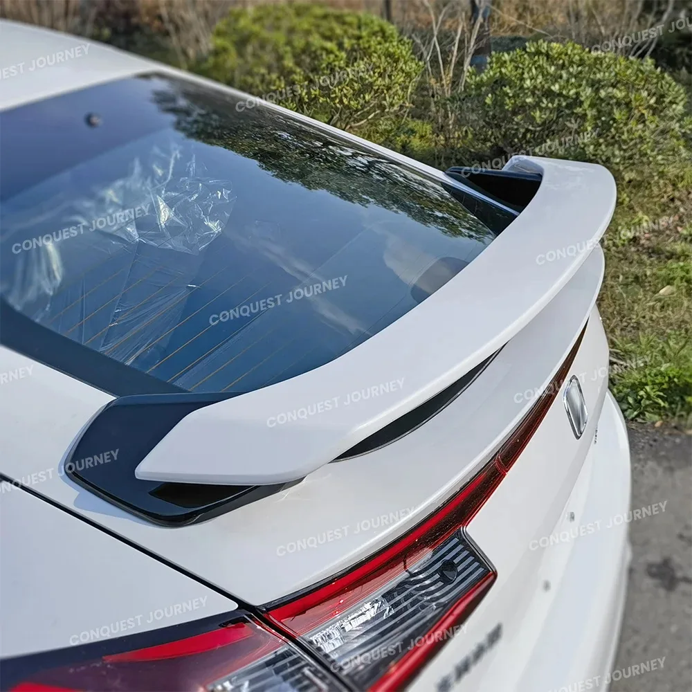 For Honda Civic Hatchback 2021-2025 Mugen Rear Spoiler Tailgate Trunk lid Large Wing ABS Auto Body Upgrade Tuning