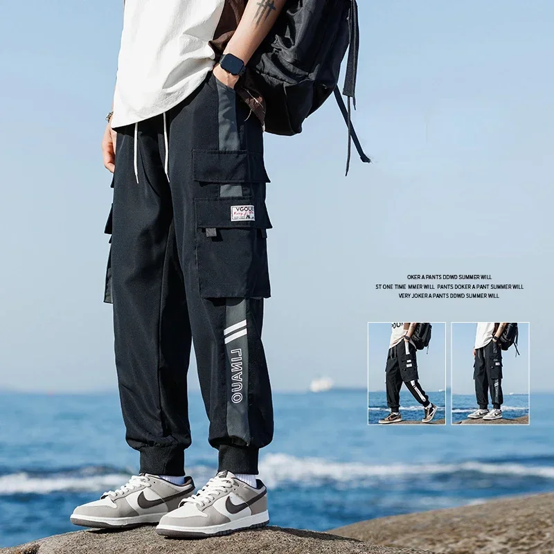 

Men's Cargo Pants Casual Hip Hop Hit Colors Multiple Pockets Trousers Streetwear Sweatpants Joggers Traf Homme Men's Pants Jeans