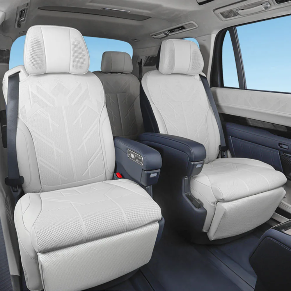 

14 Pcs Half Surrounded Leather Seat Cover For ZEEKR 9X 2025 2026 Car Accessories Four Season Universal Breathable Seat Cushion