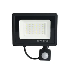 PIR Motion Sensor Projectores LED, IP65 Impermeável, 220V, Lâmpada de parede exterior suspensa, Holofote, Luz exterior, 10W-150W