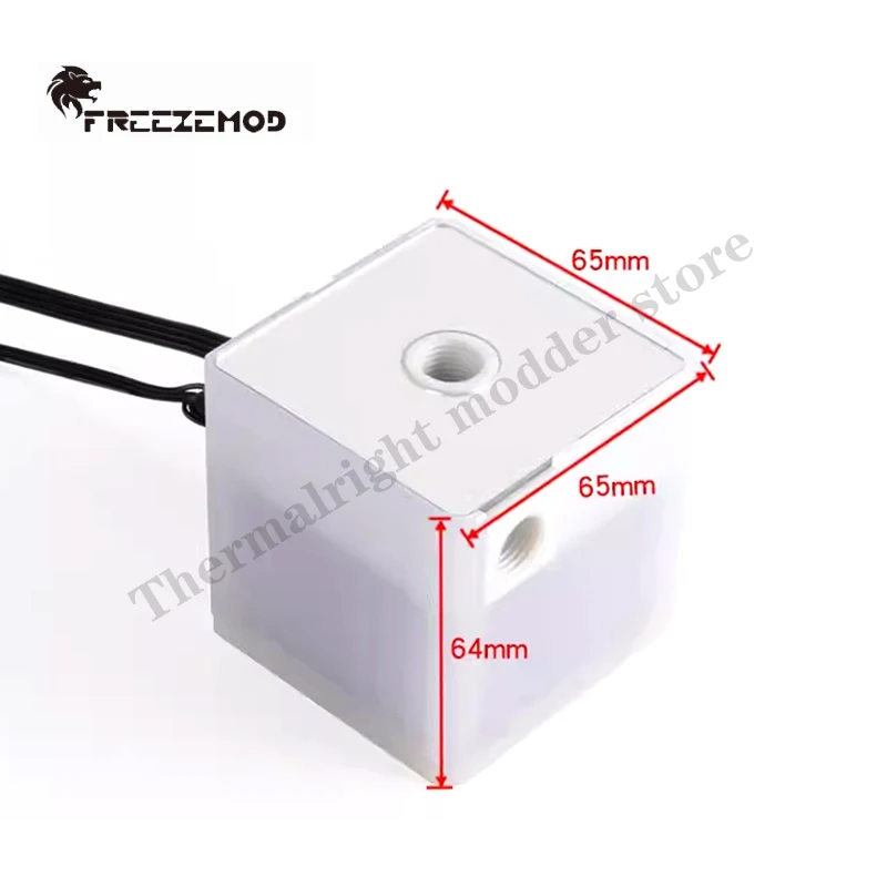 FREEZEMOD Compute Cooling PC Water Cooler Mute Silent Pump PWM Lift 3.5 Meters,Flow 500L/H All White POM 5V 3PIN PU-RG4