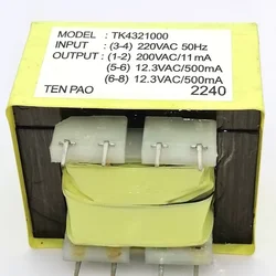 TK4321000 podwójny 12.3V 500mA ścienny podgrzewacz bojler na wodę listwa zasilająca transformator 200 v11ma pin 8-pin