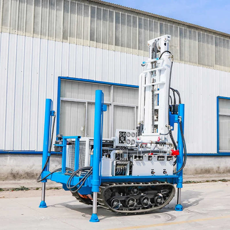 Impianto di perforazione cingolato pneumatico Dth con profondità di perforazione di 200 metri per la macchina dell'impianto di perforazione del pozzo d'acqua azionato dal motore diesel