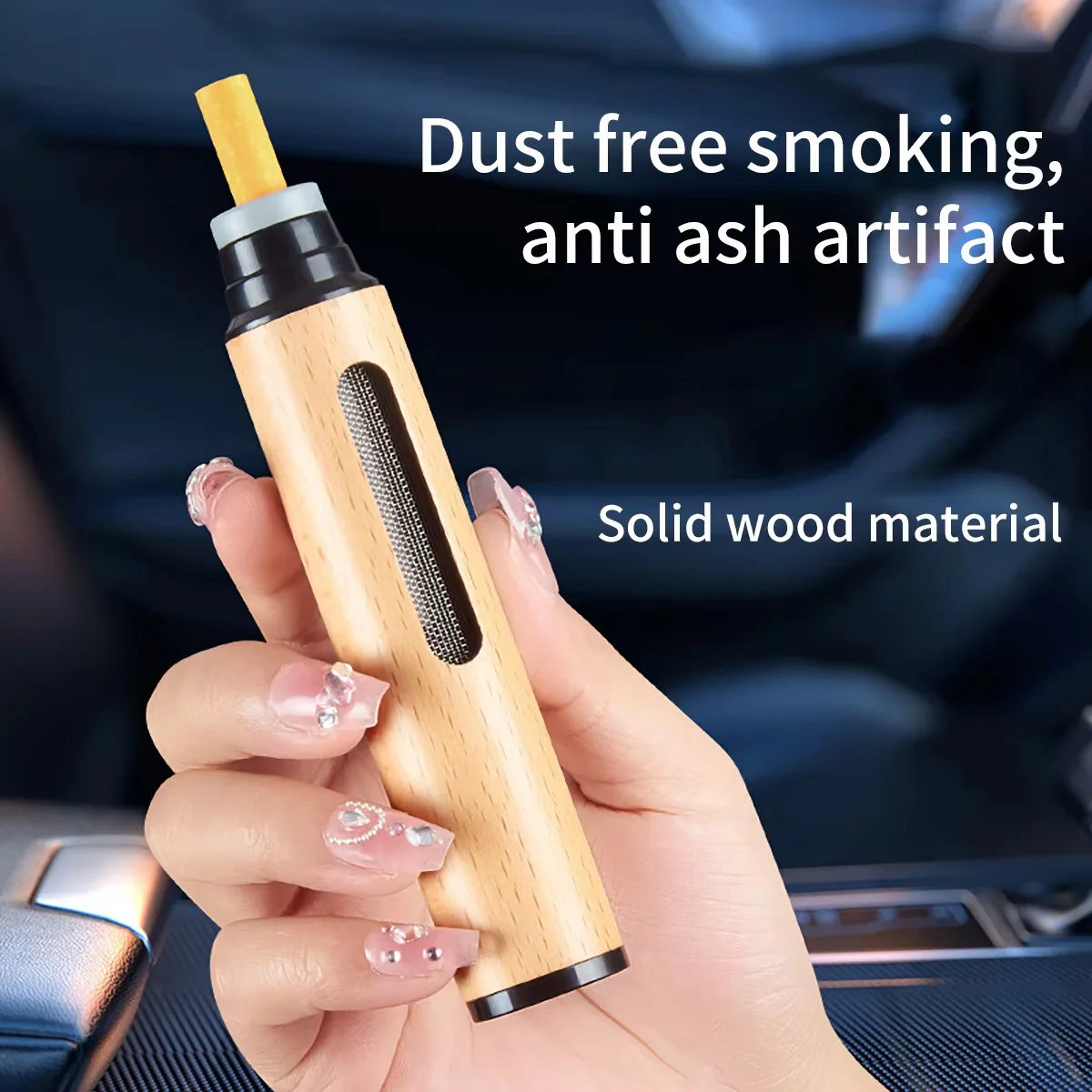Eco-Friendly Portable Cigarette Ash Holder Universal Lazy Smoking Tool for Car Anti-Fly-Ash for Slim Medium Regular Cigarettes