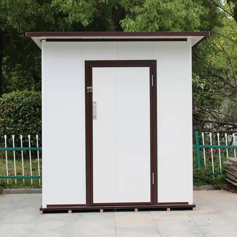 6.9X6.4FT Outdoor Storage Shed, All Weather Metal Sheds with Lockable Doors, Tool Shed for Garden, Patio, Backyard, White