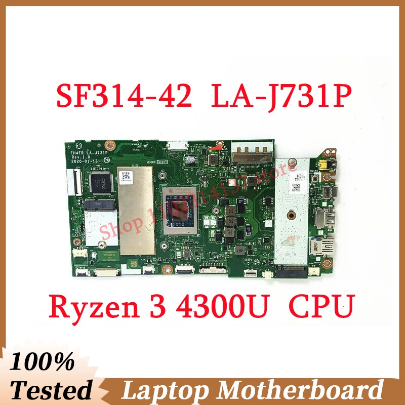 

For Acer SF314-42 FH4FR LA-J731P Mainboard With Ryzen 3 4300U CPU Laptop Motherboard 100% Full Tested Working Well