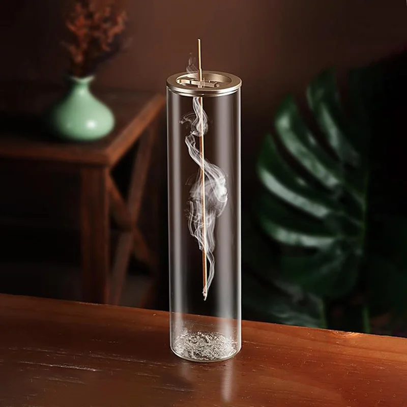 Modern Glass Incense Burner Anti-Ash Flying Incense Holder Incense Plate Ash Catcher For Home Decor Yoga Meditation