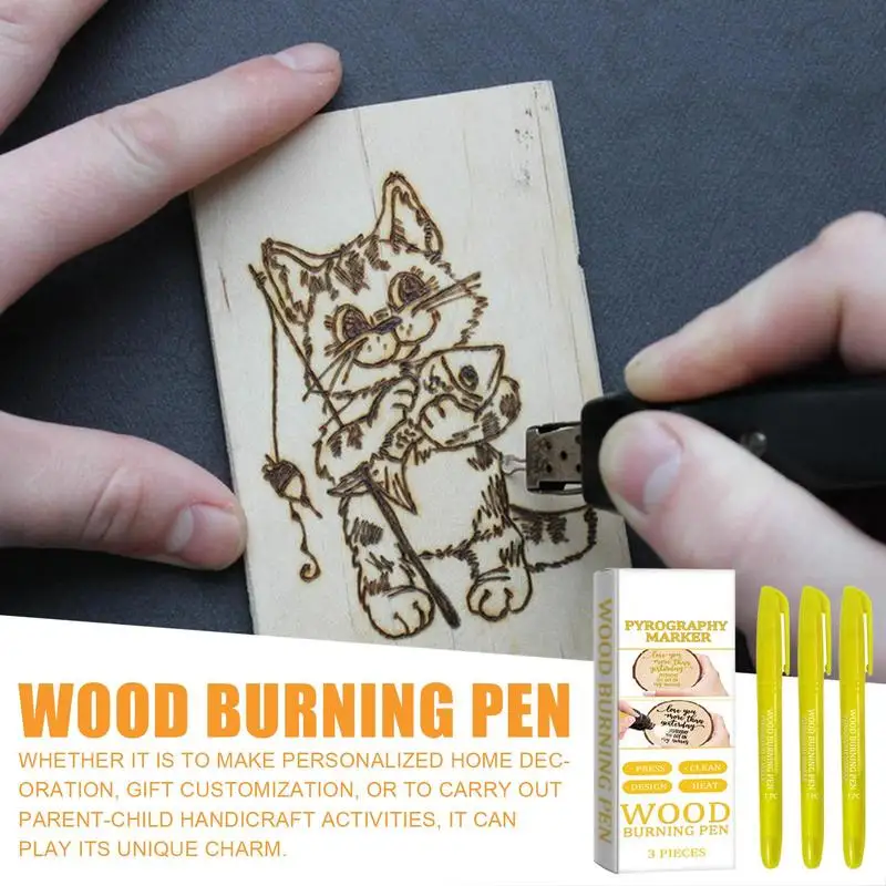 

Scorch Pen Woodburning Pen Woodburning Pen Wood Engraver 3X Environmentally Friendly Pen Art Pyrography Supplies For Crafting