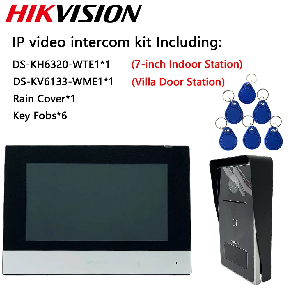 

Original Hikvision IP Video Intercom Kit DS-KH6320-WTE1 7-inch TFT touch screen DS-KV6133-WME1 DS-KABV6133-RS Rain Cover