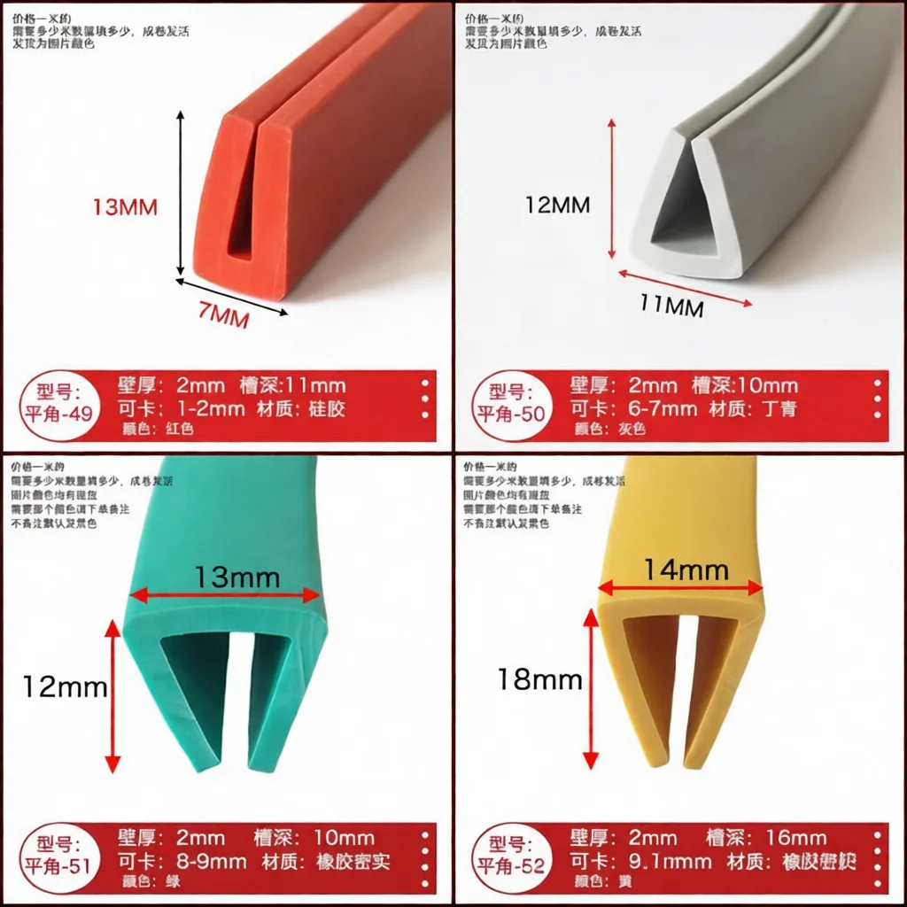 U Channel Rubber Edge Guard Strip Protective Cover For Steel Plate Electrical Cabinet Sealing Industrial Buffering Accessory