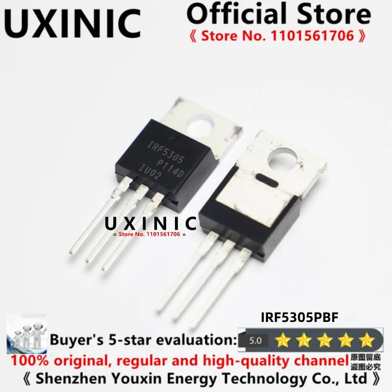 UXINIC 10pcs/LOT 100% New Imported OriginaI  IRF5305 IRF5305PBF TO-220Transistor 31A 55V