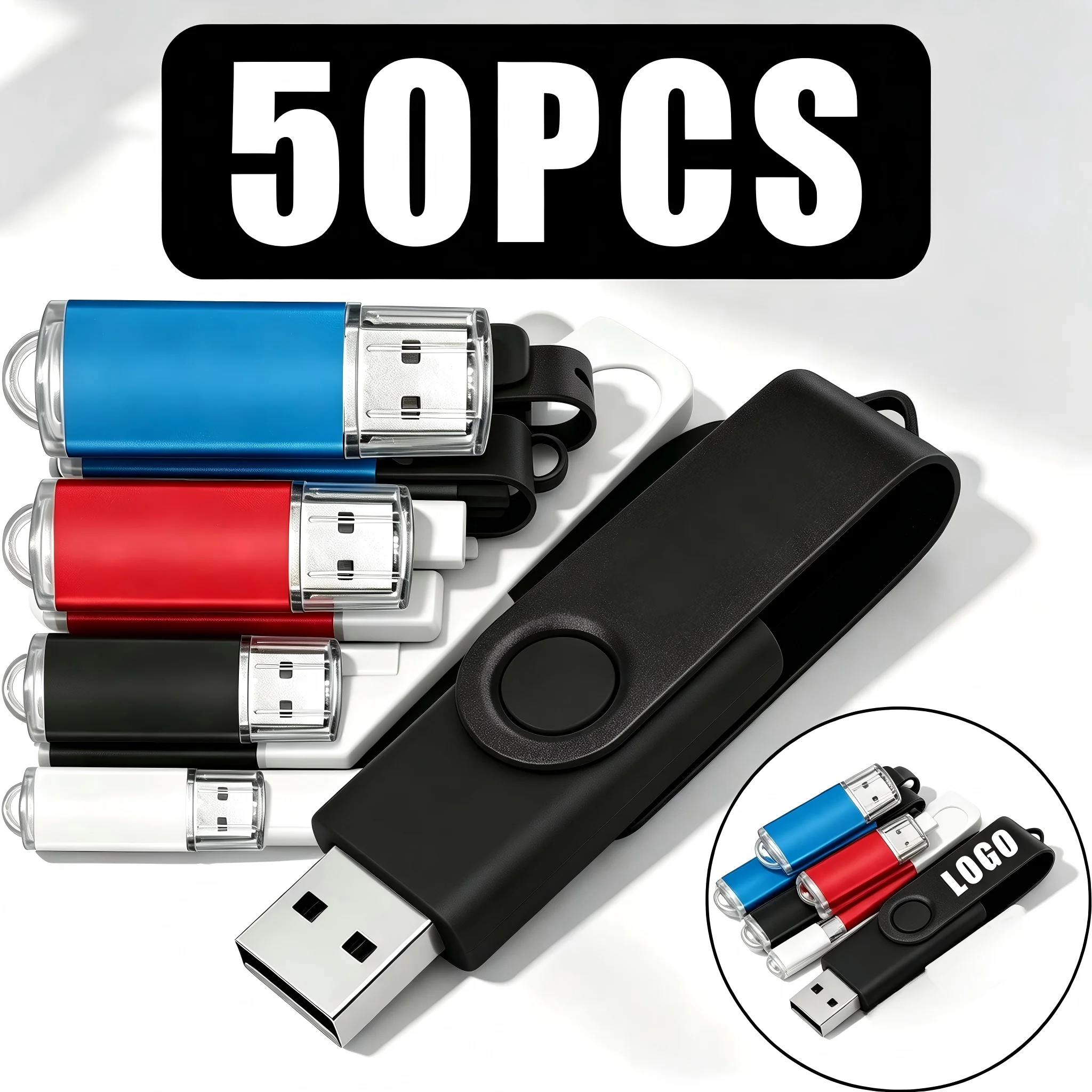 50pcs/lot USB Flash Drive 2.0 Pendrive Wholesale Price 1GB 4GB 128MB 512MB Memory Stick for Photography Gifts Free Tailored Logo