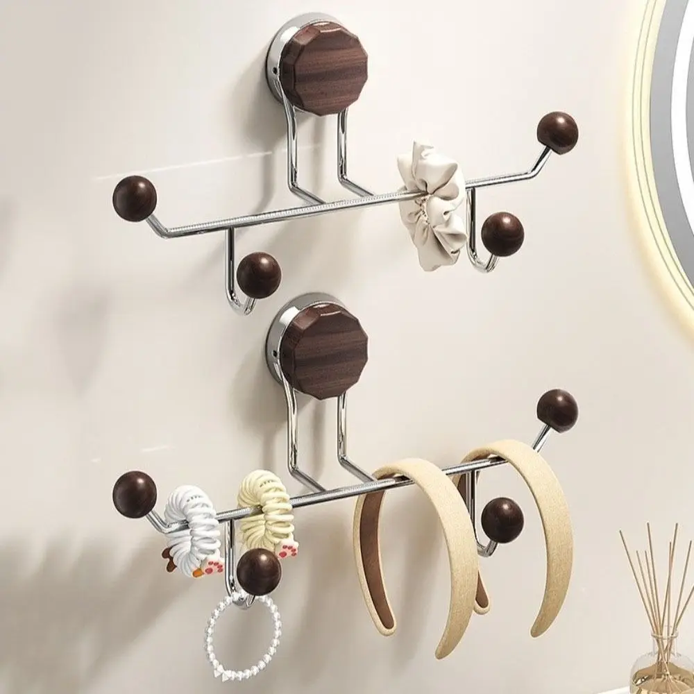 

Suction Cup Headband Storage Rack Wall-mounted Strong Load-bearing Door Rear Hooks Stainless Steel Space Saving