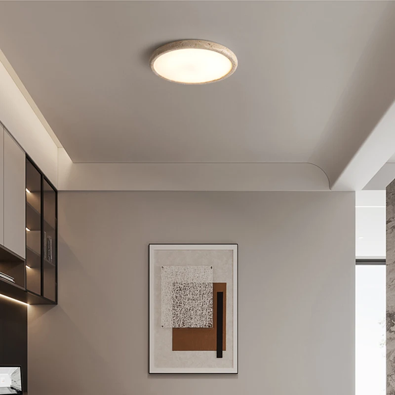 Modern Cream Style Warm Room Bedhead Ceiling Light Fixtures Yellow Travertine Corridor Living Room Restaurant 15W Led Lamps