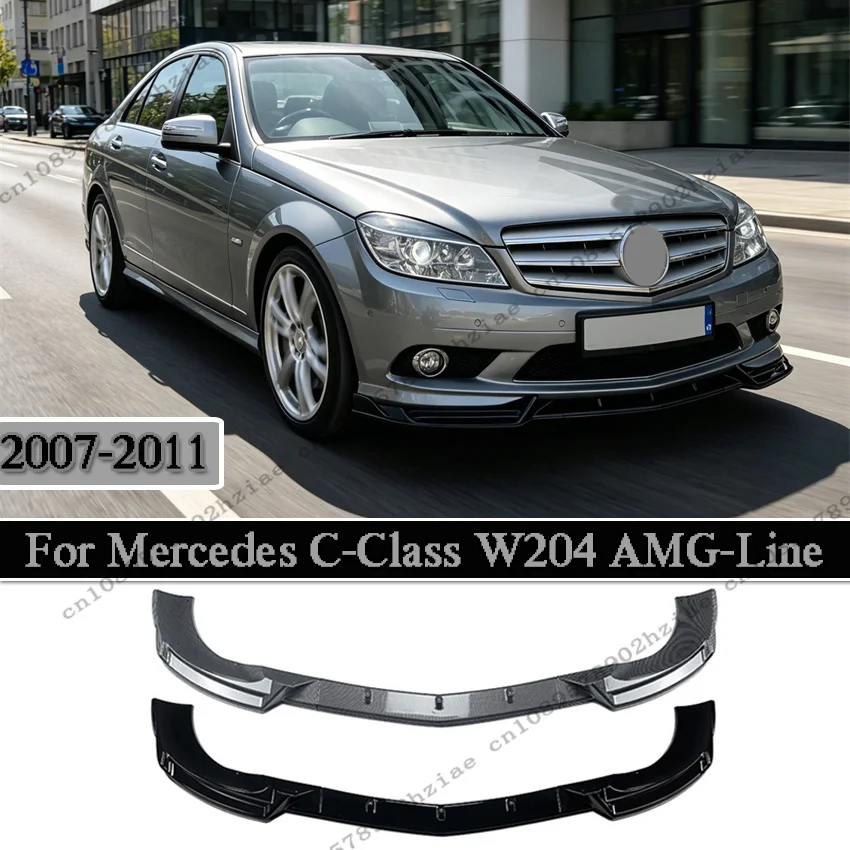 

For Mercedes-Benz C-Class W204 AMG-Line 2007-2011 Front Bumper Lip Spoiler Splitter Diffuser Body Kit Tuning ABS Protector Cover