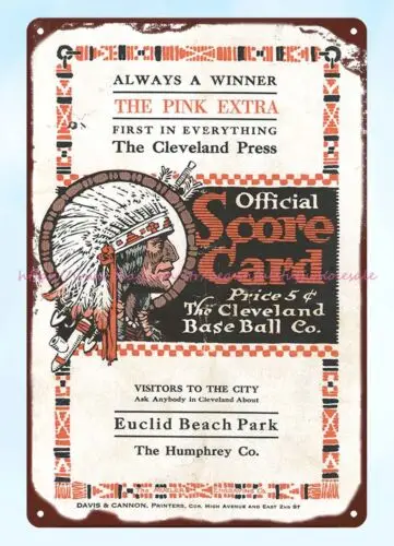 1917 baseball  PROGRAM score card metal tin sign