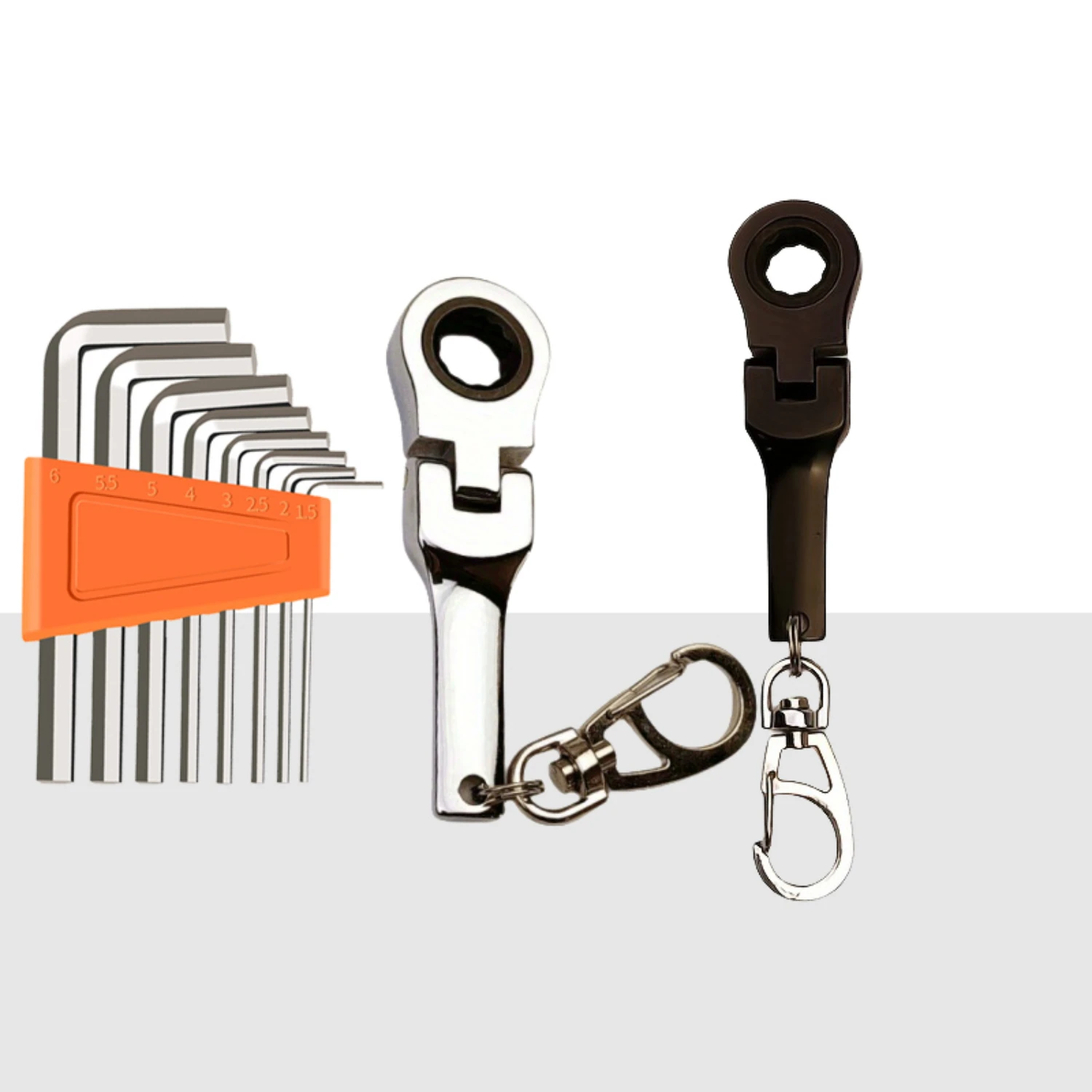 Creative Small Anti-Loss Key Chain Gift with Quick Adjustable 10mm Ratchet Wrench Hook