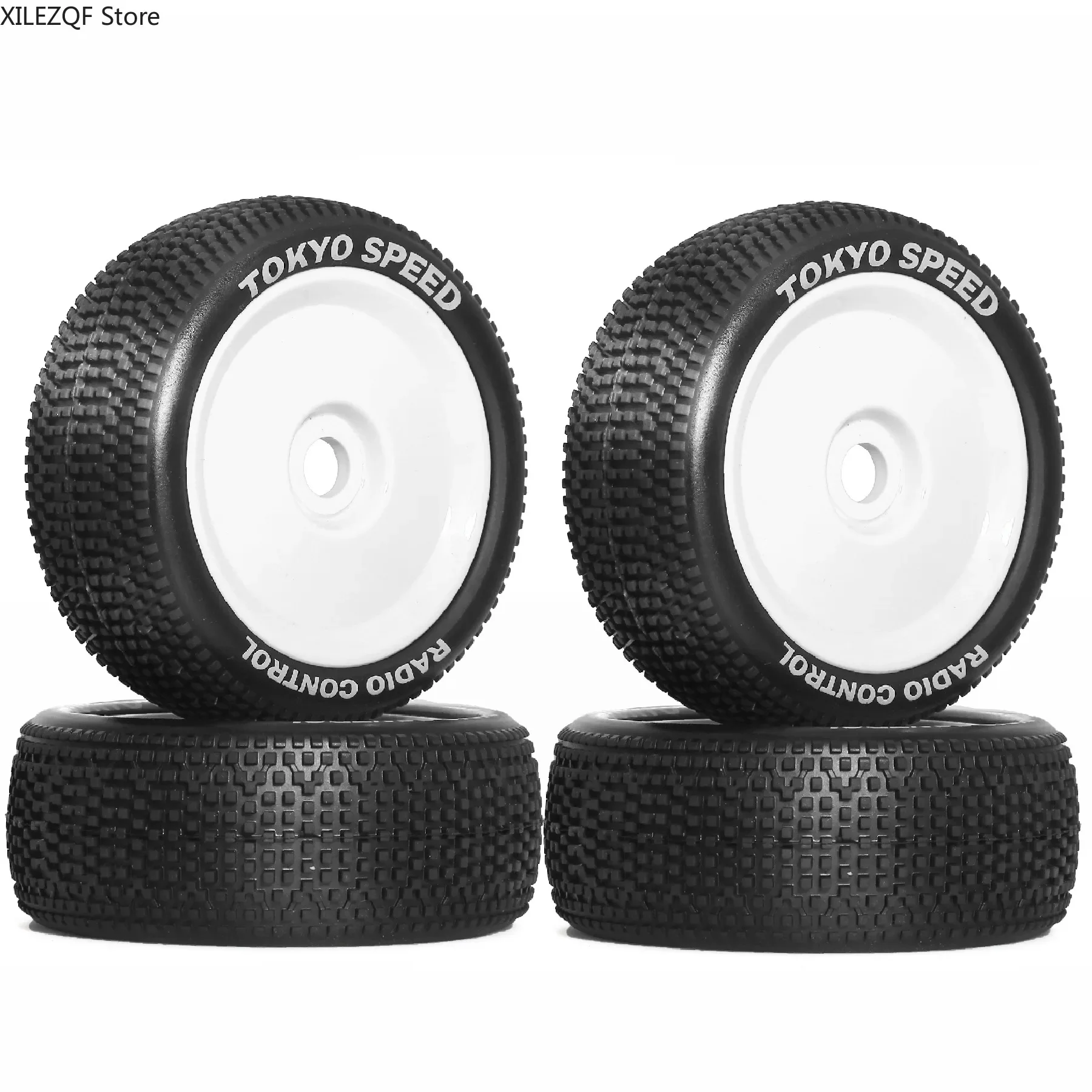 

4Pcs 17mm Hex Plastic Hub Wheel Rim Rubber Tires for RC kyosho 1/8 Competition Electric Yue MP10e TKI2 KIT