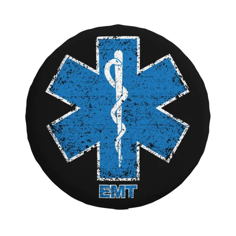 Emt Star Of Life Spare Tire Cover for Jeep Mitsubishi Pajero Paramedic Medic SUV RV 4x4 Car Wheel Protectors Accessories