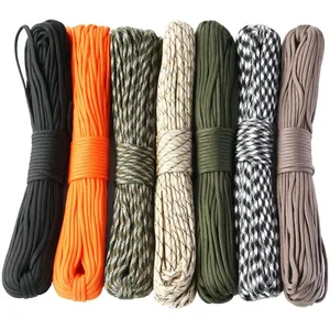 7-Cores 550 Paracord Rope 5 15 30 M Dia.4mm Cord For Outdoor Camping Survival Lanyard Parachute Hiking Tent Accessories