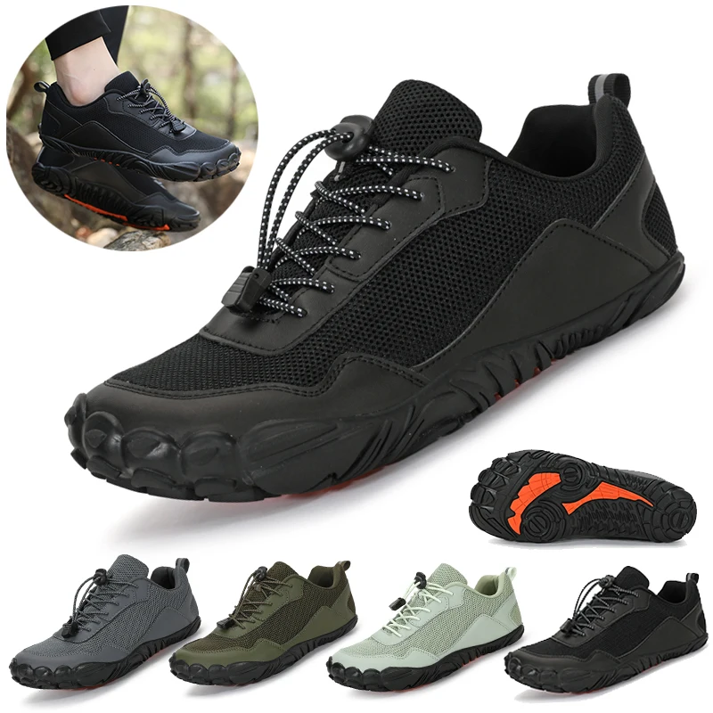 Zapatos de senderismo descalzos para hombre, calzado transpirable para deportes al aire libre, calzado de escalada, zapatillas de Trekking, calzado informal cómodo antideslizante para correr