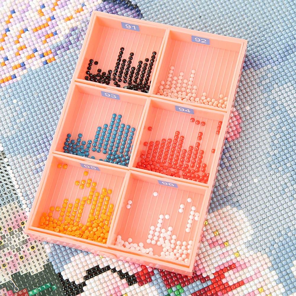 6 Grids Palette With Cover Diamond Painting Accessory Tray Kits Large Capacity Plate Tool Nail Art Beading Plates Cross Stitch