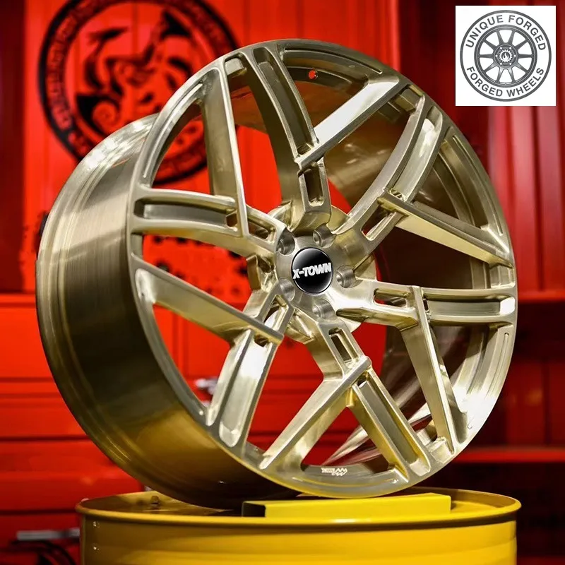 26 Style Monoblock Structure 17 18 19 20 22 24 Inch Golden Polished Concave 5x120 5x112 Forged Wheels For BMW X5 X6 G80 M2 M3 M4